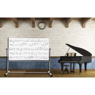 Luxor 72 x 48 Mobile Double Sided Music Whiteboard