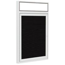 1-Door Satin Aluminum Frame w/ Headliner Enclosed Flannel Letterboard