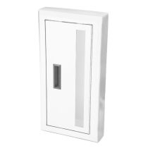 1022V17 Academy Aluminum 4" Rolled Cabinet, Vertical Duo with Flush Pull Handle - Tempered Glass