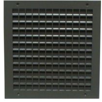 1500A Inverted Split Blade Louver with Security Grille-12"W x 12"H-Gray