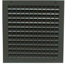 1500A Inverted Split Y Blade Louver with Security Grille-10"W x 10"H-Flat Black