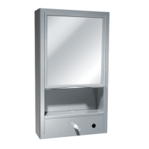 American Specialties 0430-9 All Purpose Cabinet - Shelves, Mirror, Towel and Soap Dispenser - Surface Mounted