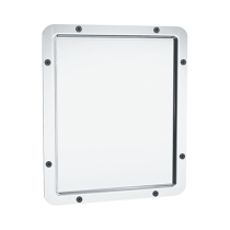 American Specialties 104-14 Framed Mirror - 20 Ga. #8 Mirror Polished Stainless Steel, Front Mount With Wall Anchor, 10-1/16"W x 11-9/16"H