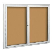 Best Rite Deluxe Bulletin Board Cabinet - 3' x 4' - 2 Hinged Doors  