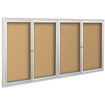 Best Rite Deluxe Bulletin Board Cabinet - 4' x 12' - 4 Hinged Doors  