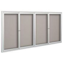 Best Rite Deluxe Bulletin Board Cabinet - 4' x 12' - 4 Hinged Doors  