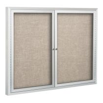Best Rite Deluxe Bulletin Board Cabinet - 4' x 4' - 2 Hinged Doors  