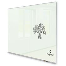 Best-Rite Fluent Glass Wall-8'H x 8'W -Gloss White