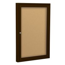 Best-Rite Outdoor Enclosed Bulletin Board Cabinet - 36"H x 30"W - 1 Door - Coffee Aluminum  