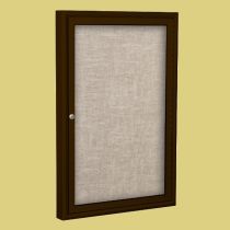 Best-Rite Outdoor Enclosed Bulletin Board Cabinet - 36"H x 36"W - 1 Door - Coffee Aluminum  
