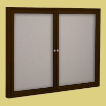 Best-Rite Outdoor Enclosed Bulletin Board Cabinet - 36"H x 60"W - 2 Doors - Coffee Aluminum   
