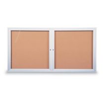 Enclosed Double Door-Illuminated-Corkboard-Indoor by United Visual 48"W x 36"H