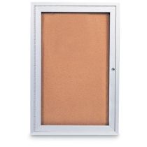 Enclosed Single Door-Illuminated-Corkboard-Indoor by United Visual 48"W x 48"H