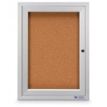 Enclosed Single Door-Illuminated-Corkboard-Outdoor by United Visual-18"W x 24"H