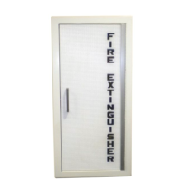 Fits Multiple Standard Extinguishers up to 20 Pounds-1 1/2" Square-P  3/16” Textured Obscure Acrylic with Lettering-45 Horiz, Black Bkgd, White Lettering