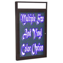 1-Door Bronze Aluminum Frame w/ Illuminated Headliner Enclosed Vinyl Tackboard