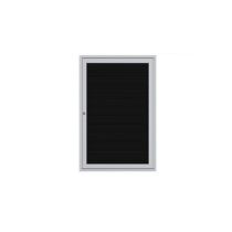 1-Door Satin Aluminum Frame Enclosed Flannel Letterboard