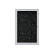 1-Door Satin Aluminum Frame Enclosed Recycled Rubber Tackboard