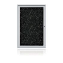 1-Door Satin Aluminum Frame Enclosed Recycled Rubber Tackboard