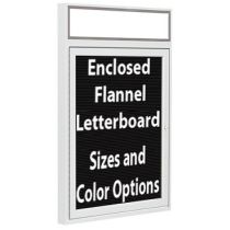 1-Door Satin Aluminum Frame w/ Illuminated Headliner Enclosed Vinyl Letterboard