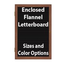 Wood Frame Cherry Finish Enclosed Flannel Letterboard - UPS