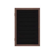 1-Door Wood Frame Walnut Finish Enclosed Fabric Tackboard