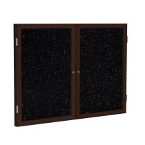 2-Door Bronze Aluminum Frame Enclosed Recycled Rubber Tackboard