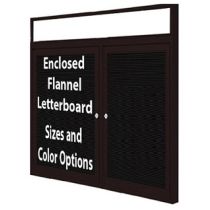 2-Door Bronze Aluminum Frame w/ Illuminated Headliner Enclosed Flannel Letterboard