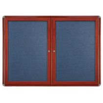 2-Door Ovation Tackboard - Cherry Wood Look Finish/Chrome Corners