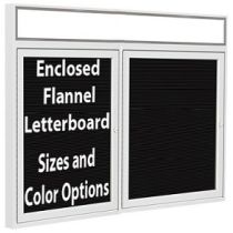 2-Door Satin Aluminum Frame w/ Illuminated Headliner Enclosed Vinyl Letterboard