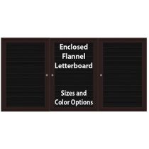 3-Door Bronze Aluminum Frame Enclosed Flannel Letterboard
