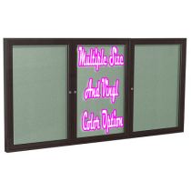 3-Door Bronze Aluminum Frame Enclosed Vinyl Tackboard