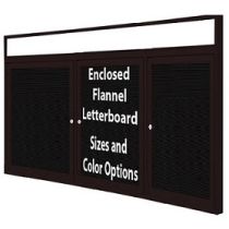 3-Door Bronze Aluminum Frame w/ Illuminated Headliner Enclosed Vinyl Letterboard