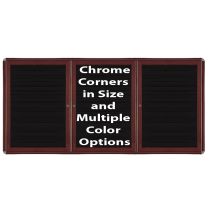 3-Door Ovation Letterboard - Cherry Wood Look Finish/Chrome Corners
