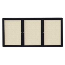 3-Door Ovation Tackboard - Black Frame
