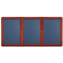 3-Door Ovation Tackboard - Cherry Wood Look Finish/Chrome Corners