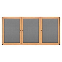 3-Door Ovation Tackboard - Maple Wood Look Finish/Black Corners