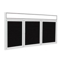 3-Door Satin Aluminum Frame w/ Headliner Enclosed Flannel Letterboard