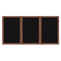 3-Door Wood Frame Cherry Finish Enclosed Flannel Letterboard
