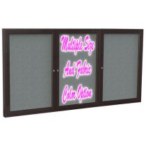 3-Door Bronze Aluminum Frame Enclosed Vinyl Tackboard