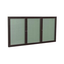 3-Door Bronze Aluminum Frame Enclosed Vinyl Tackboard
