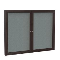 2-Door Bronze Aluminum Frame Enclosed Fabric Tackboard
