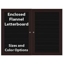 2-Door Bronze Aluminum Frame Enclosed Flannel Letterboard
