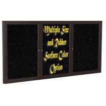 2-Door Bronze Aluminum Frame Enclosed Recycled Rubber Tackboard