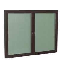 2-Door Bronze Aluminum Frame Enclosed Vinyl Tackboard