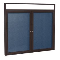 2-Door Bronze Aluminum Frame w/ Illuminated Headliner Enclosed Vinyl Tackboard