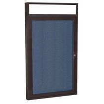 1-Door Bronze Aluminum Frame w/ Illuminated Headliner Enclosed Vinyl Tackboard