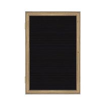 Wood Frame Oak Finish Enclosed Flannel Letterboard