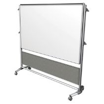 Nexus IdeaWall - Double-Sided Mobile Porcelain Magnetic Whiteboard - 76⅛" x 76⅜"