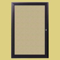 Ghent Outdoor Enclosed Vinyl Bulletin Board Silver - Color is approximate